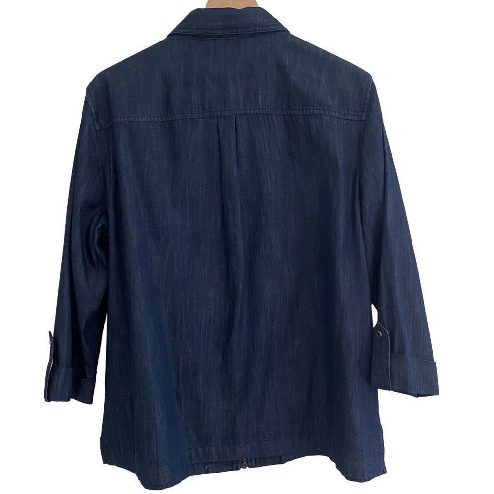 Allison Daily Size 14 Denim Zip Up Chambray Denim Shirt - Picture 6 of 10